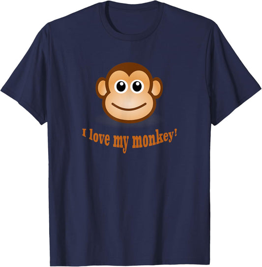 I Love My Monkey T-Shirt - T-Shirt | Navy