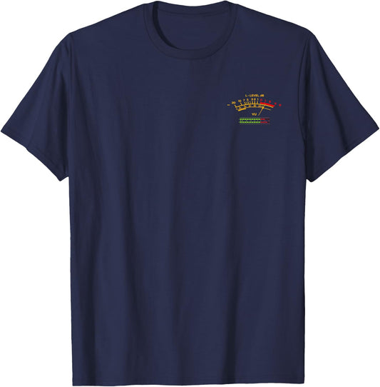 Retro VU Meter Vintage Hi-Fi Audio Stereo Music Sound T-Shirt - T-Shirt | Navy