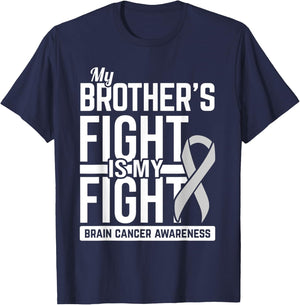 My Brother's Fight is My Fight Brain Cancer Awareness T-Shirt - T-Shirt | Navy