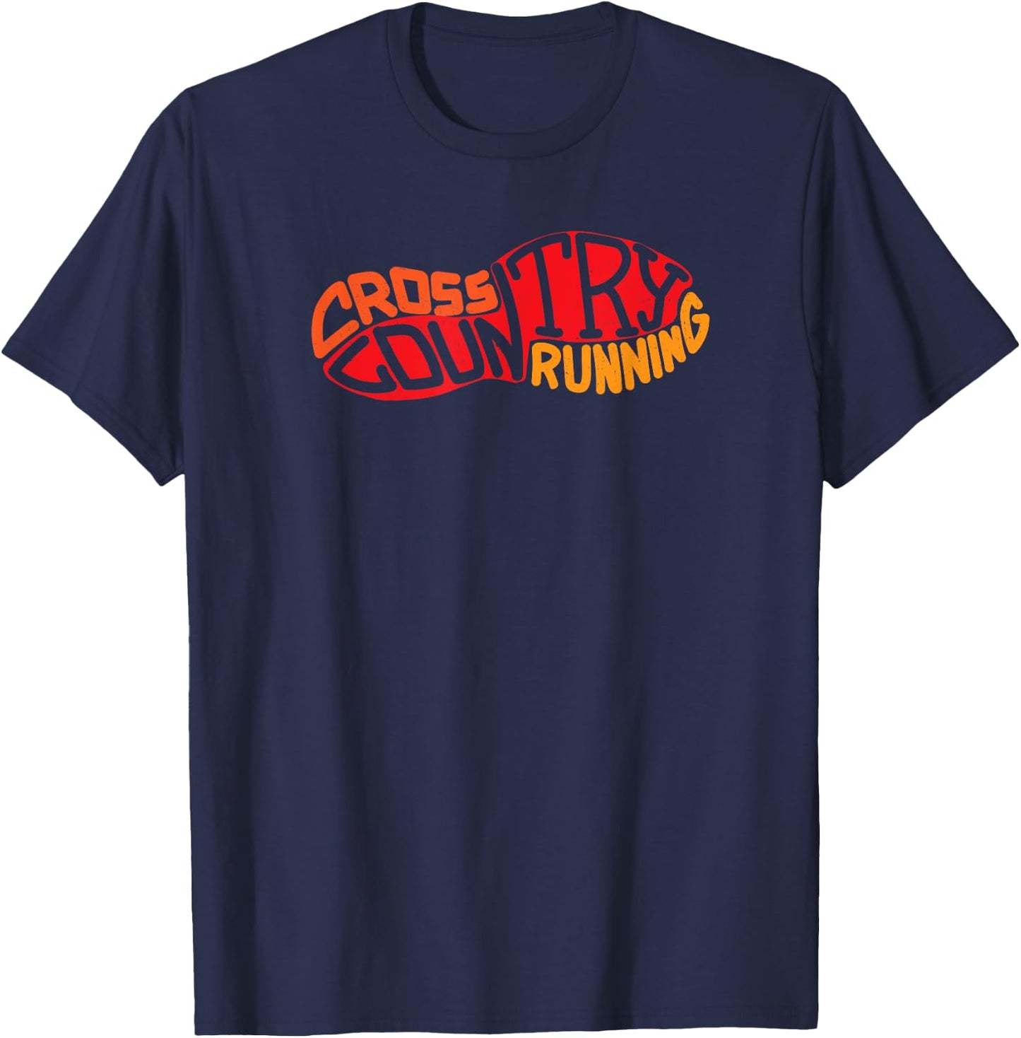 Cross Country Running Shoe Graphic Training Gear XC Runner T-Shirt - T-Shirt | Navy