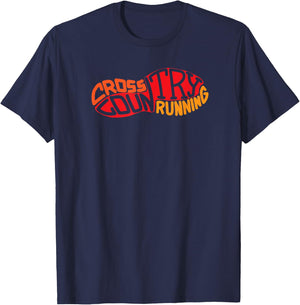 Cross Country Running Shoe Graphic Training Gear XC Runner T-Shirt - T-Shirt | Navy