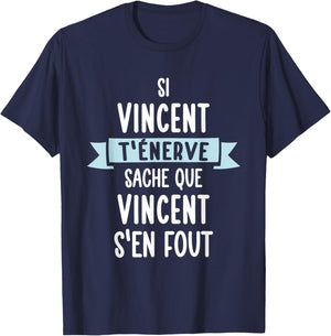 Gift Man Humour Name Personalized Vincent , Black, S T-Shirt - T-Shirt | Navy