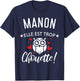 Manon Elle Est Too Chouette Quote Humour Funny Mom , Black, S T-Shirt - T-Shirt | Navy
