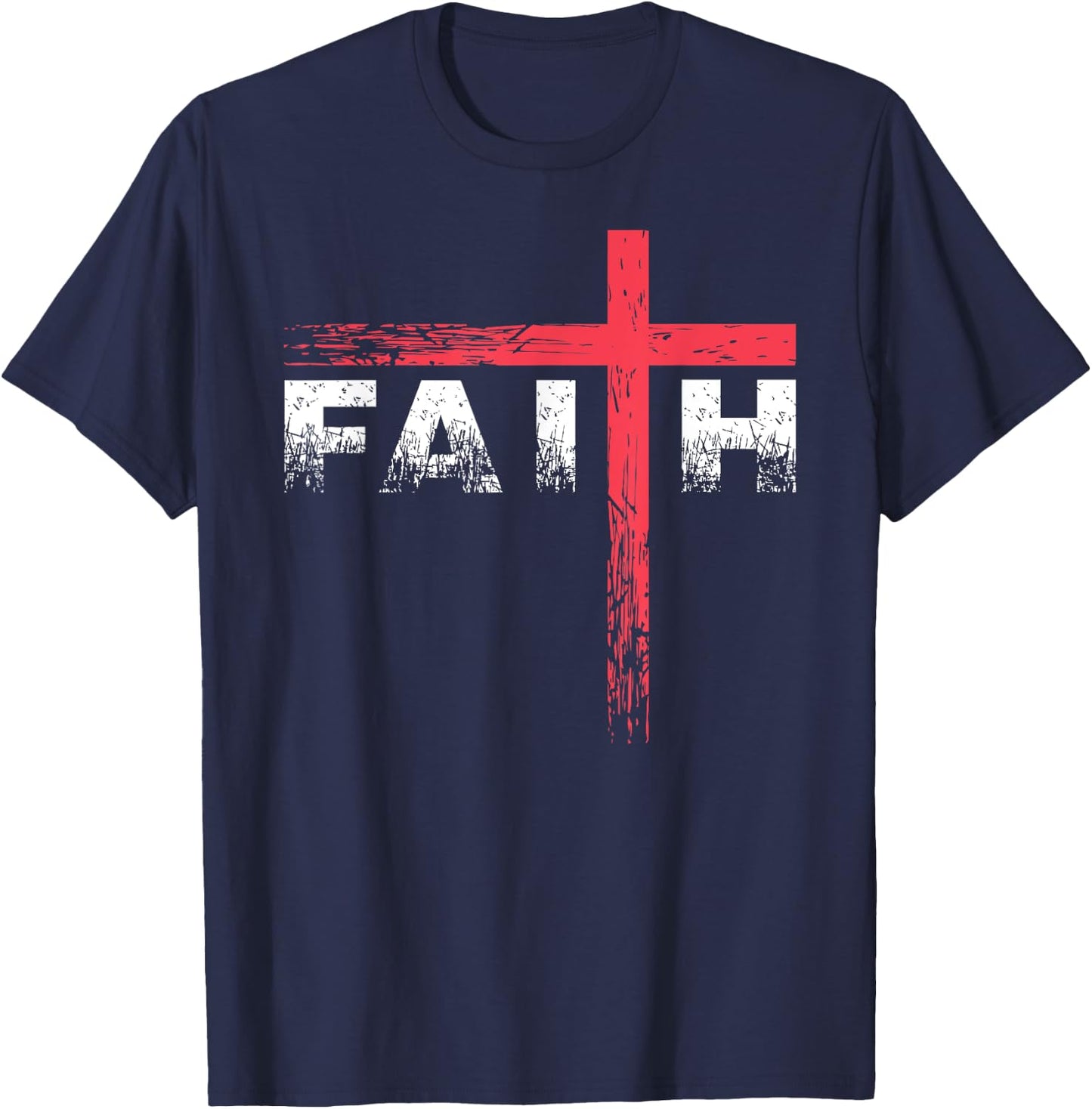 Christian Faith & Cross - Christian Faith & Cross T-Shirt - T-Shirt | Navy