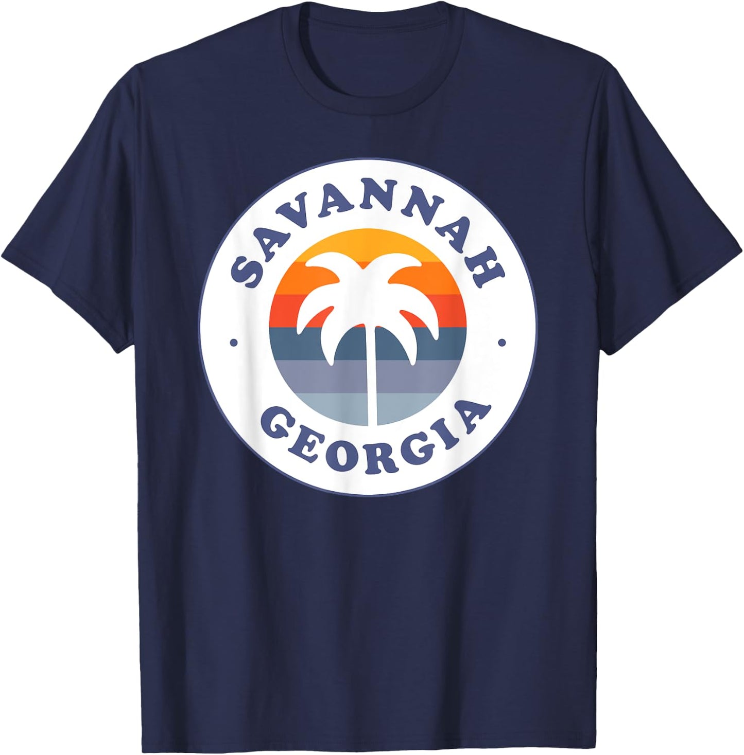 Savannah Georgia GA Palm Tree Beach Vacation Souvenirs Men Women Girls Kids T-Shirt - T-Shirt | Navy