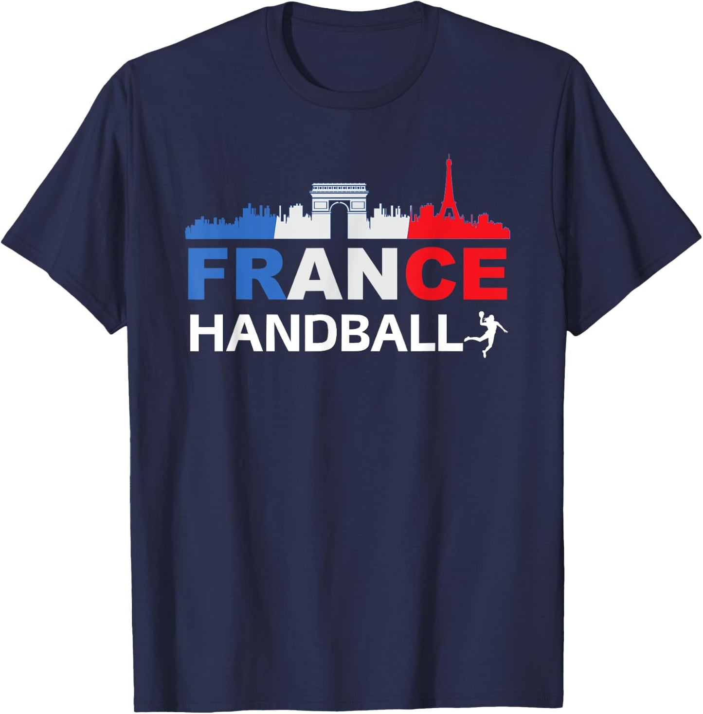 France Flag Handball Gift Jersey Handball , Black, S T-Shirt - T-Shirt | Navy