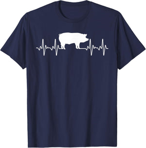 Cute Pig Design Women Kids Pig Farming Pig Lovers T-Shirt - T-Shirt | Navy