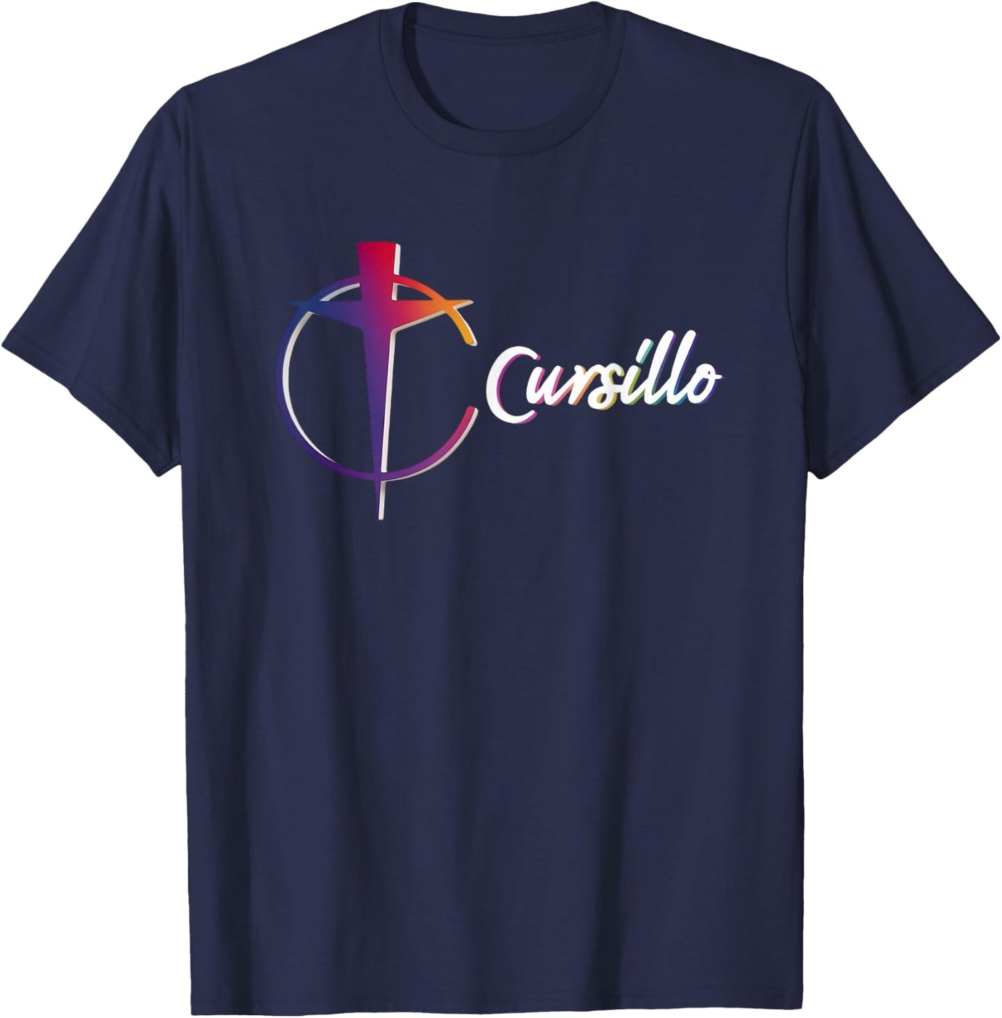 DeColores Cursillo Rainbow Rooster Catholic T-Shirt - T-Shirt | Navy