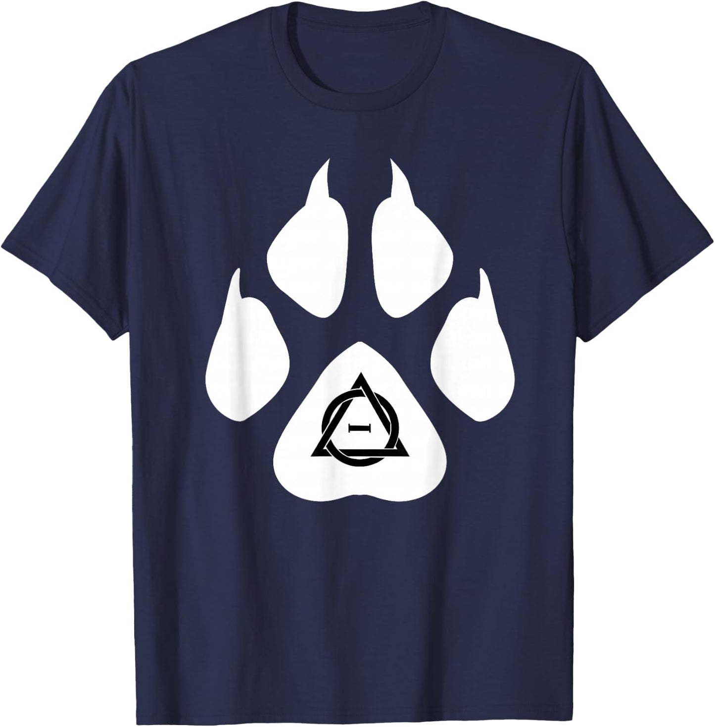 Therian Fox Paws Symbol Sign Quadrobics Otherkin , Black, S T-Shirt - T-Shirt | Navy