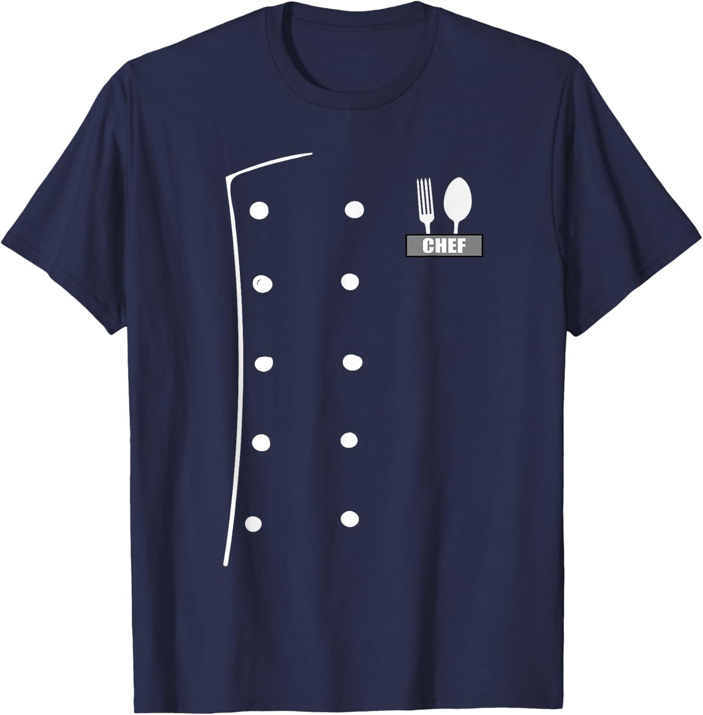 Chef Costume Coat Uniform Funny Cook Jacket for Cooking T-Shirt - T-Shirt | Navy