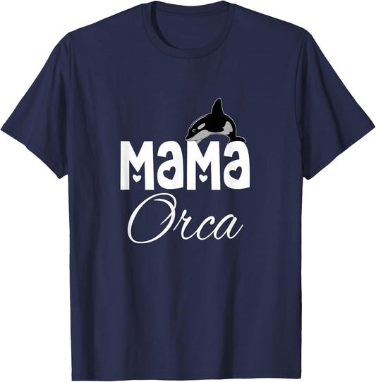 Cute Mama Orca For Mother's Day Design T-Shirt - T-Shirt | Navy