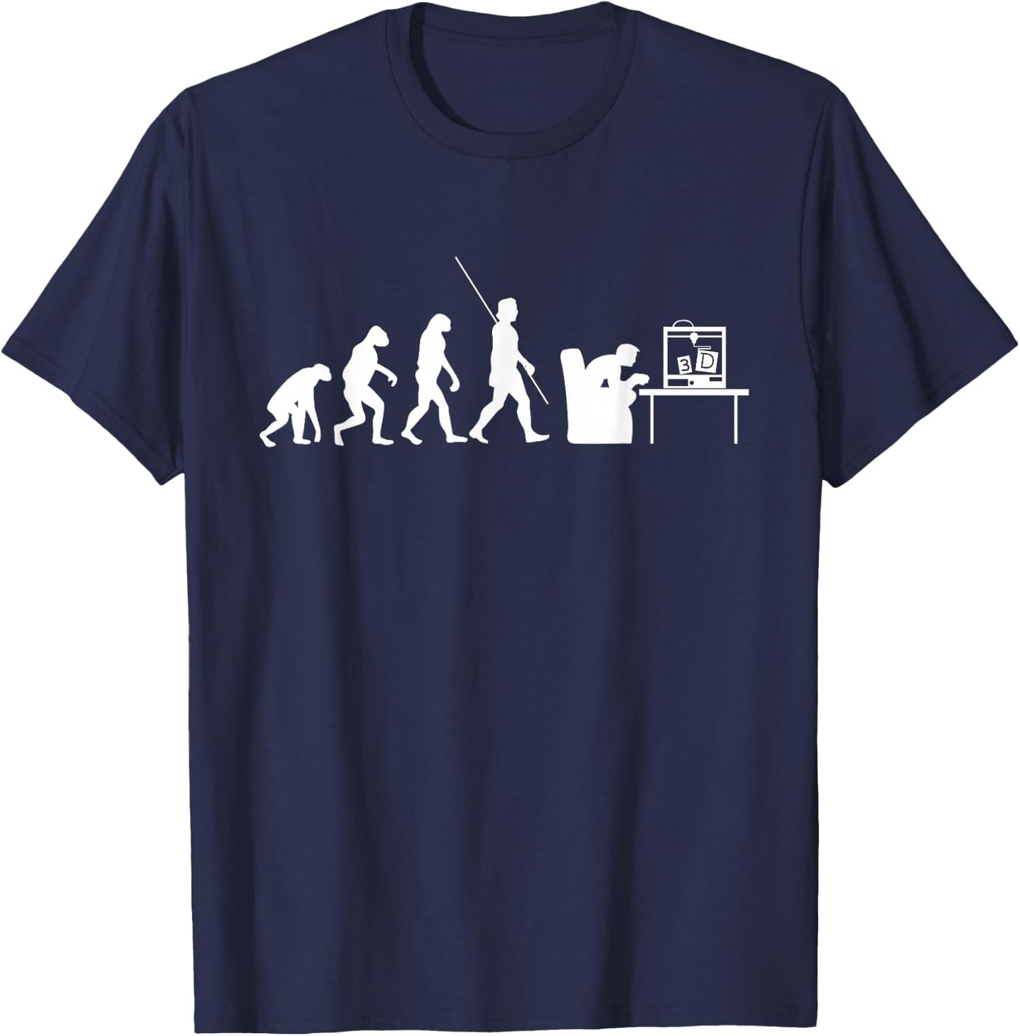 3D print evolution design with 3D printer T-Shirt - T-Shirt | Navy