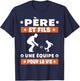 father and son football duo man team dad footballer , Black, S T-Shirt - T-Shirt | Navy