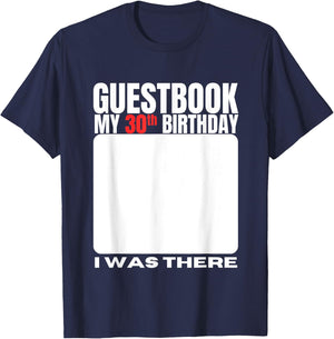 My 30th Birthday Guestbook 30 Years Birthday Party Sign My T-Shirt - T-Shirt | Navy
