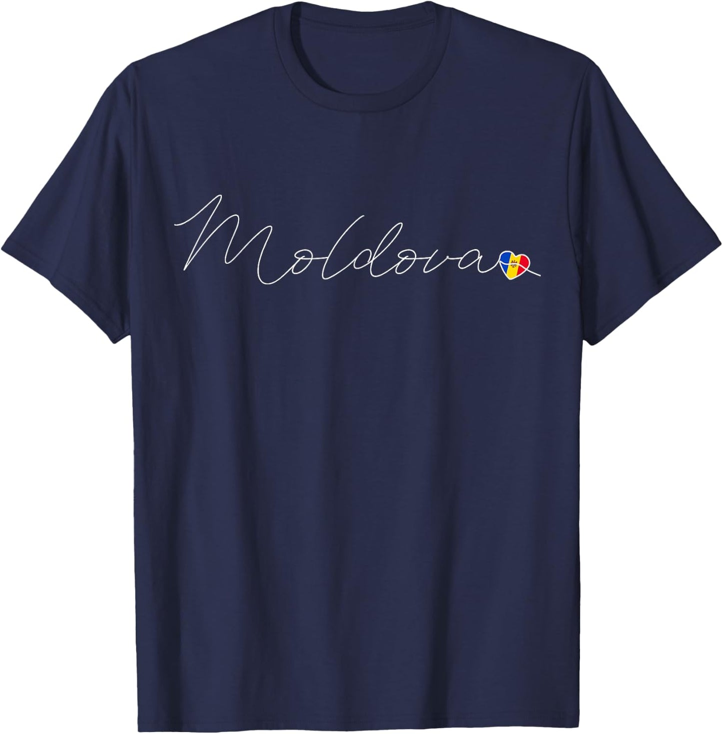 Moldova Liebe Moldawische Flagge und Herz auf Moldau T-Shirt - T-Shirt | Navy