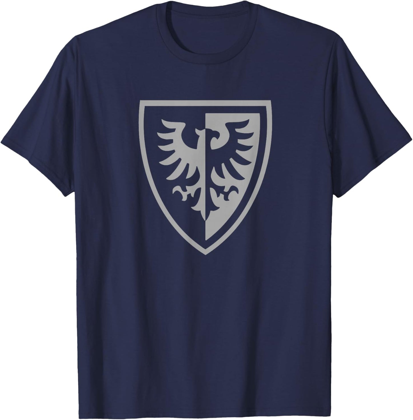 Black Falcons Medieval Castle Knight Shield Design T-Shirt - T-Shirt | Navy