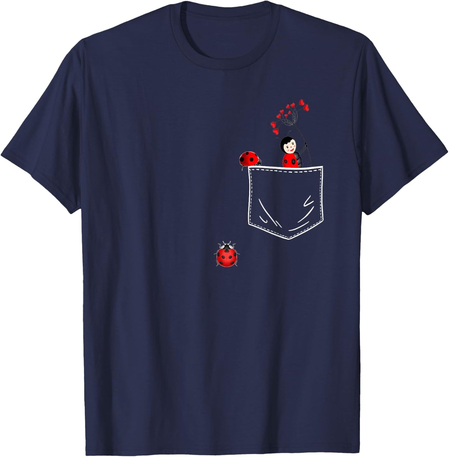 Ladybug In The Pocket Love Ladybugs T-Shirt - T-Shirt | Navy