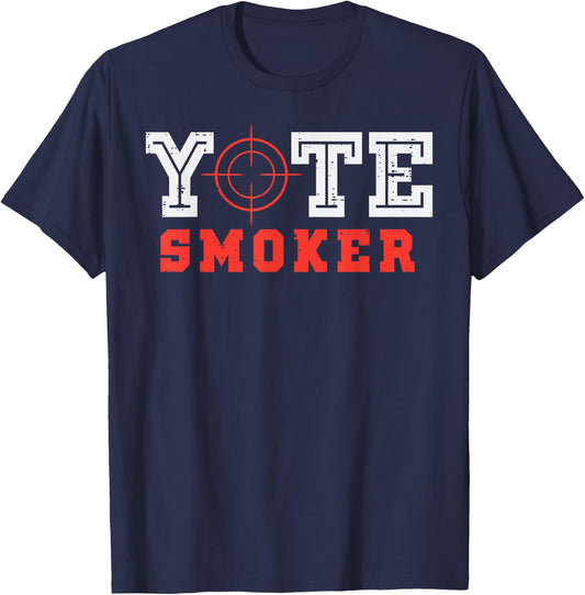Coyote Hunting Yote Smoker Predator Hunter Men Women Boys T-Shirt - T-Shirt | Navy