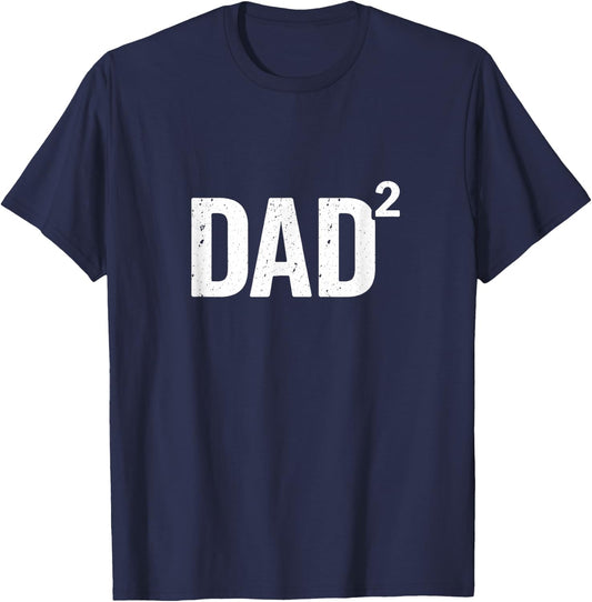 Dad Squared Math Funny Minimalist Fathers Day Appreciation T-Shirt - T-Shirt | Navy