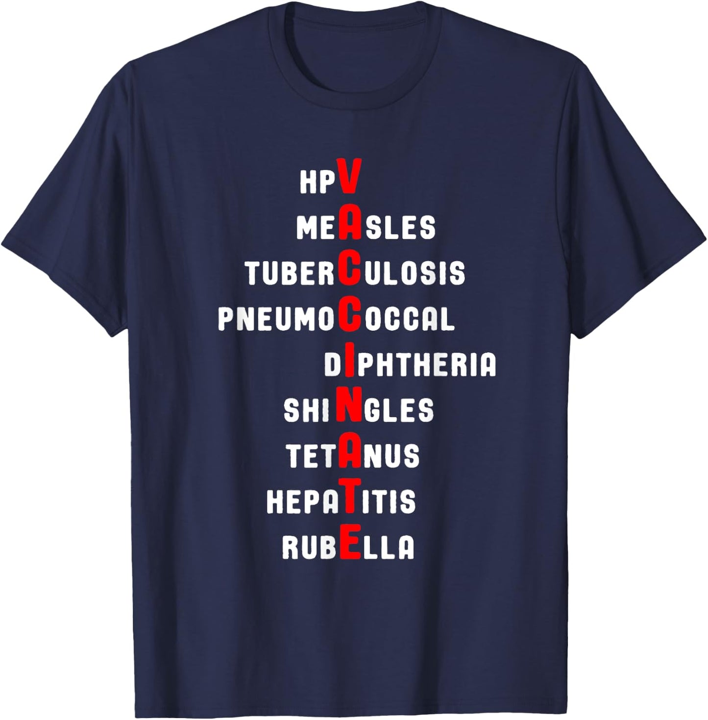 Vaccines Matter Message Gift Shirt Pro-Vaccination Vaccinate For Immunization Awareness -Adults Black Small Classic Fit Short Sleeve T-Shirt - T-Shirt | Navy