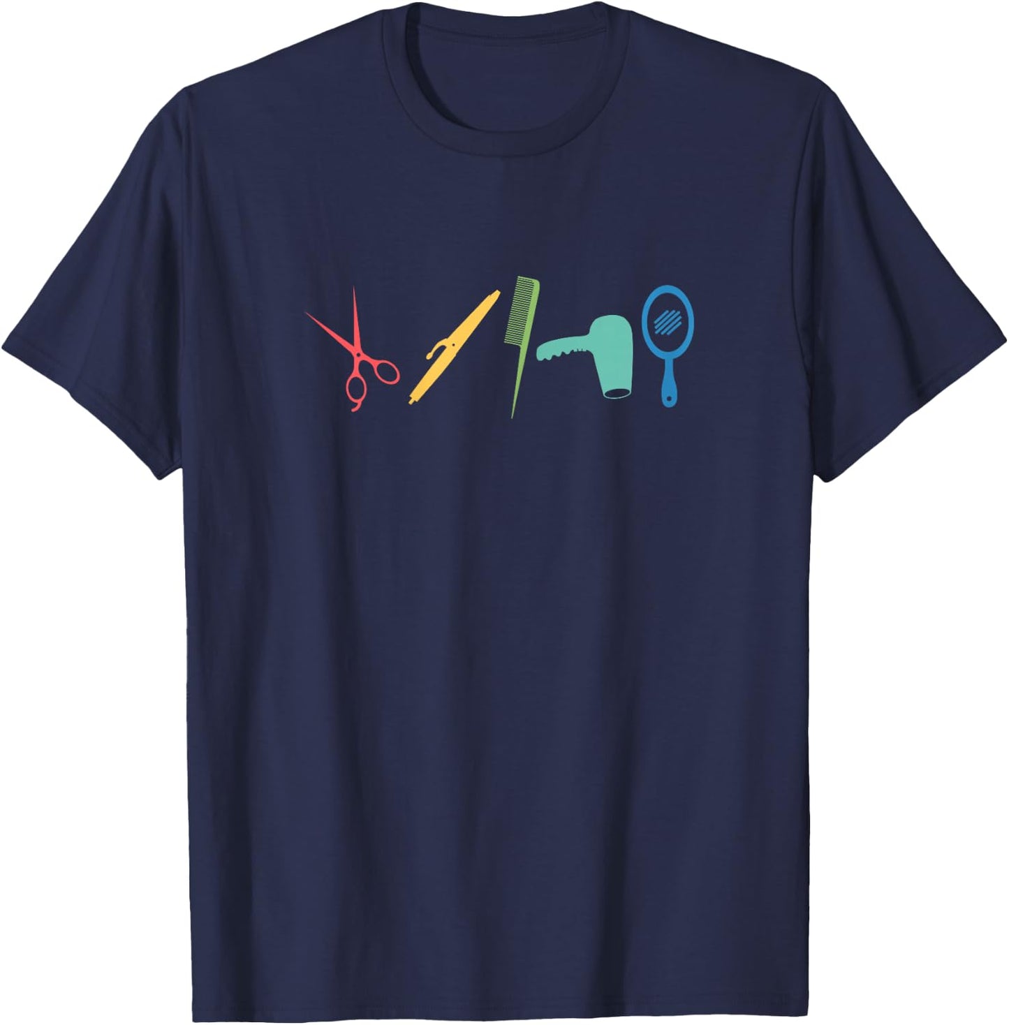 Retro Friseur Werkzeuge | Schönheitssalon | Friseur T-Shirt - T-Shirt | Navy