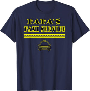 Papa Dad Taxi Cab Driver Taxi Transportation Services Funny T-Shirt - T-Shirt | Navy