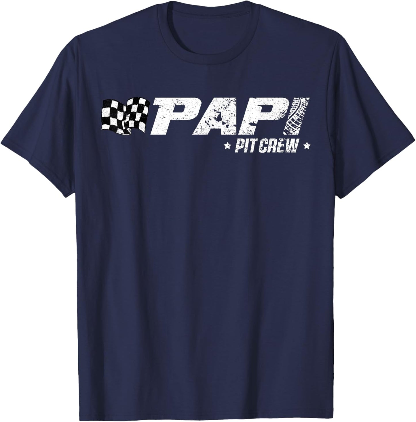 Papi Pit Crew Race Car Birthday Family Racing T-Shirt - T-Shirt | Navy