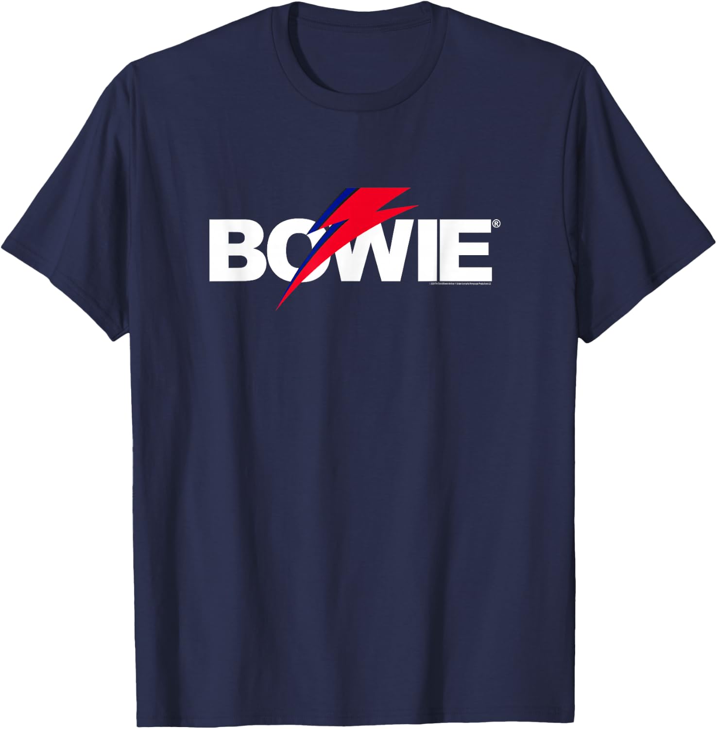David Bowie Aladdin Sane Lightning Logo , Black, S T-Shirt - T-Shirt | Navy