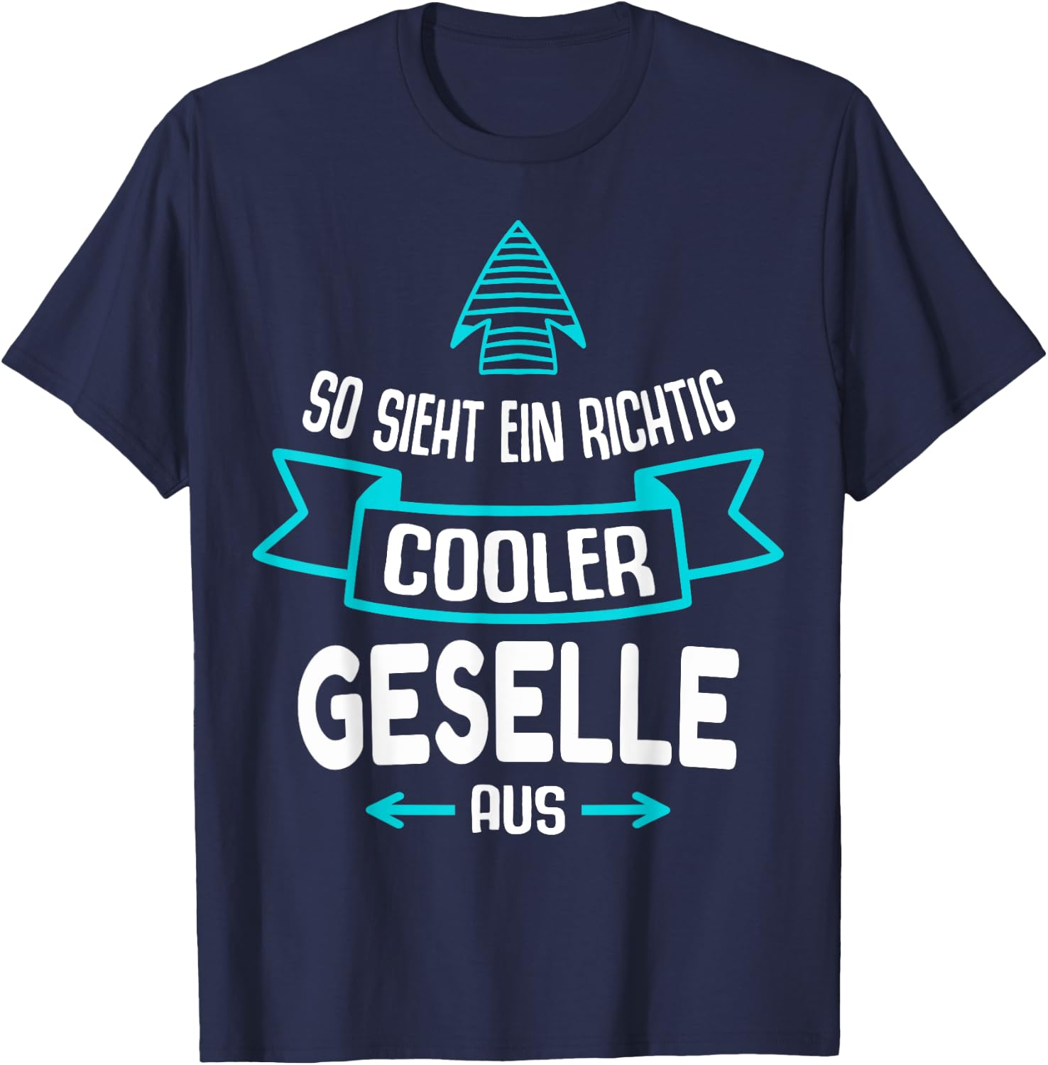 with German Text "Geselle Prüfung Gesellenprüfung Sayings Passed Training, black T-Shirt - T-Shirt | Navy