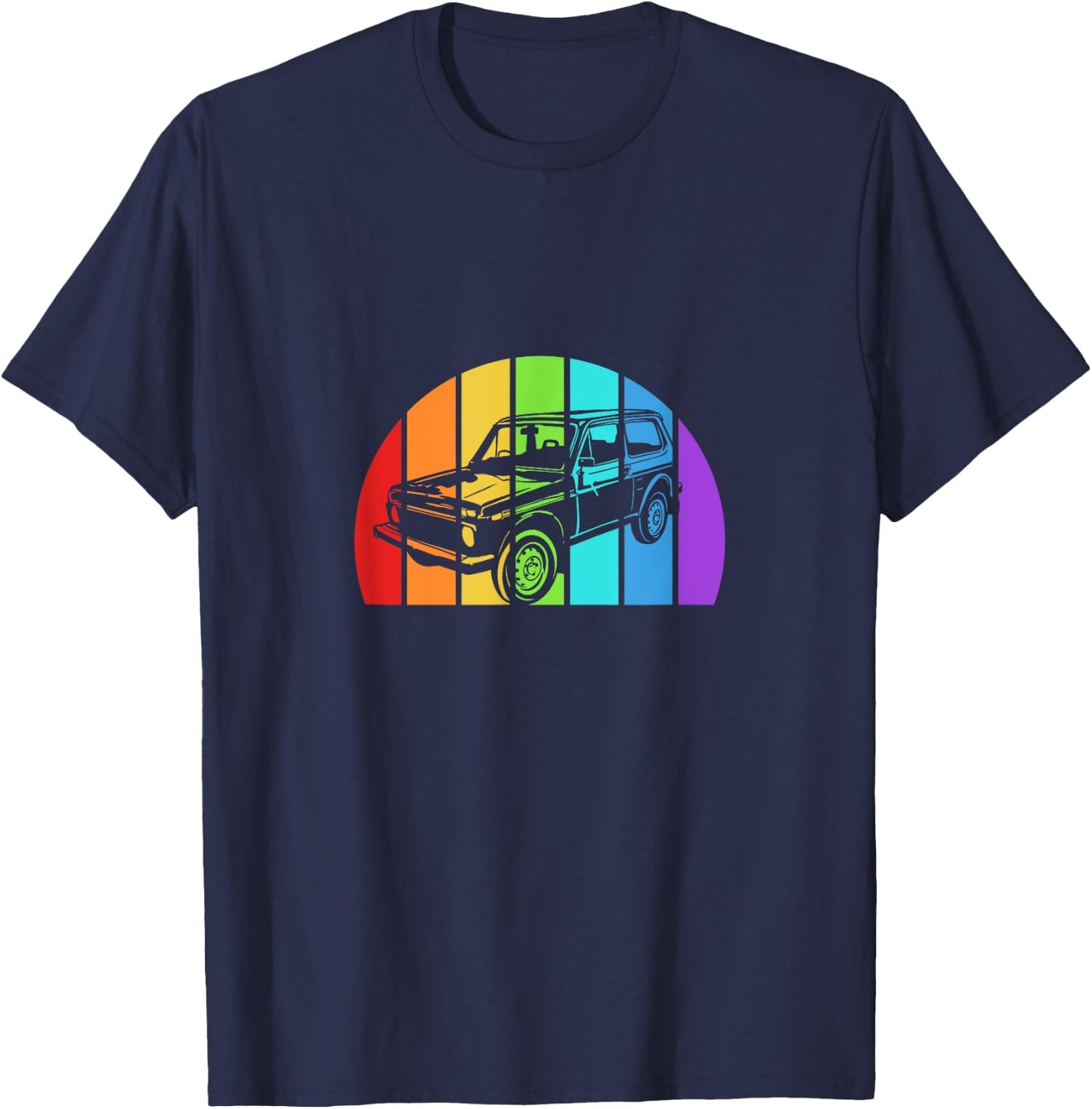 Lada Niva 4x4 Offroad Vintage DDR East Retro Off-Road Vehicle T-Shirt - T-Shirt | Navy