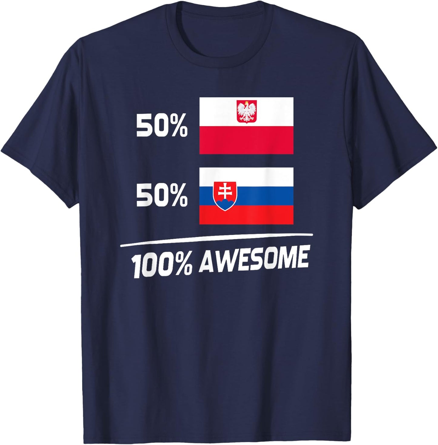 Polish Slovakian Flag Poland Slovakia Mix Heritage T-Shirt - T-Shirt | Navy