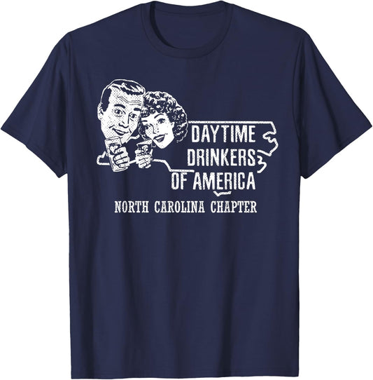 North Carolina Day Drinkers Shirt Alcohol Beer Wine Drinking T-Shirt - T-Shirt | Navy