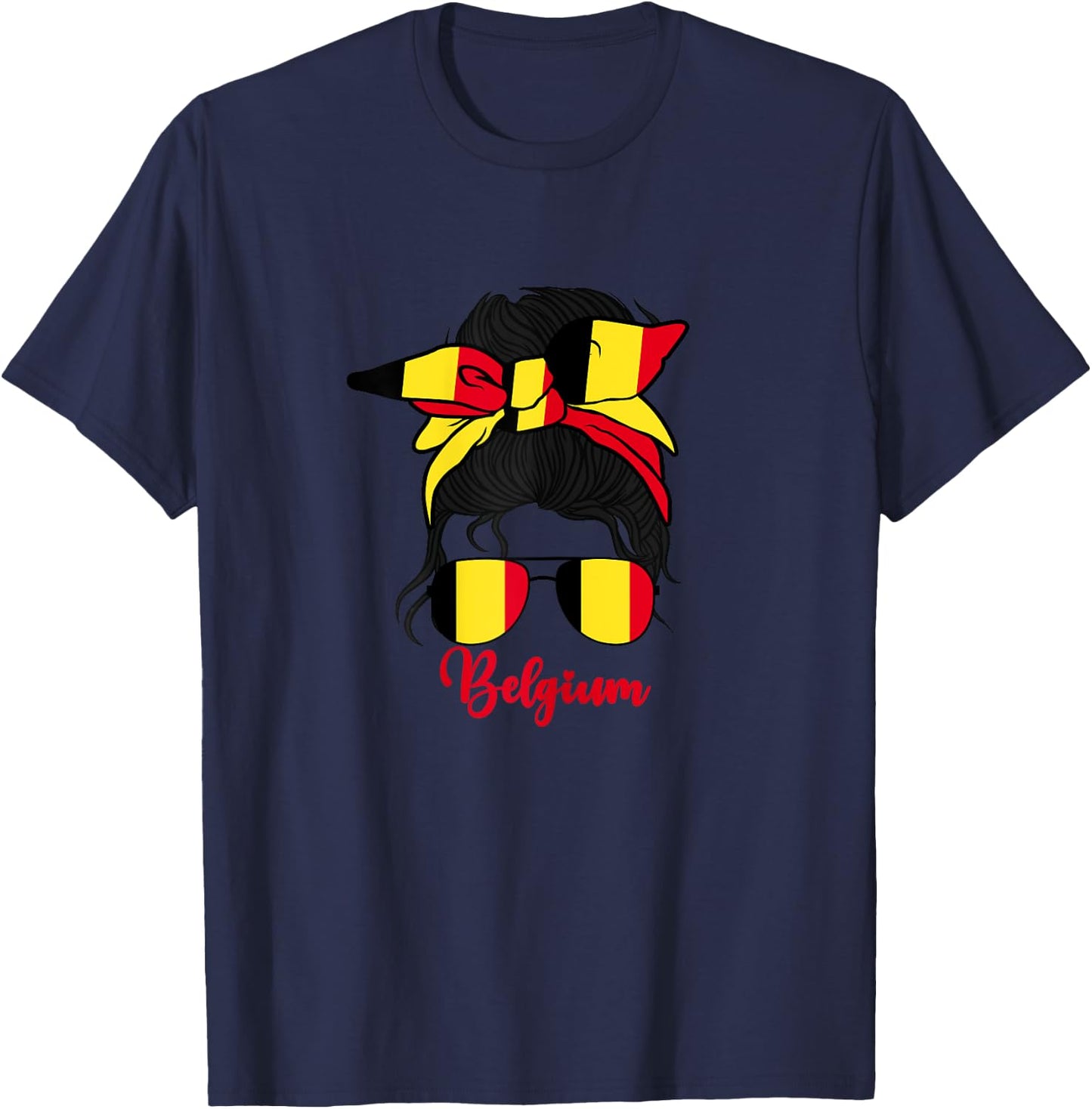 Belgium For Girl Belgian Flag Belgian Belgian Women Girl T-Shirt - T-Shirt | Navy