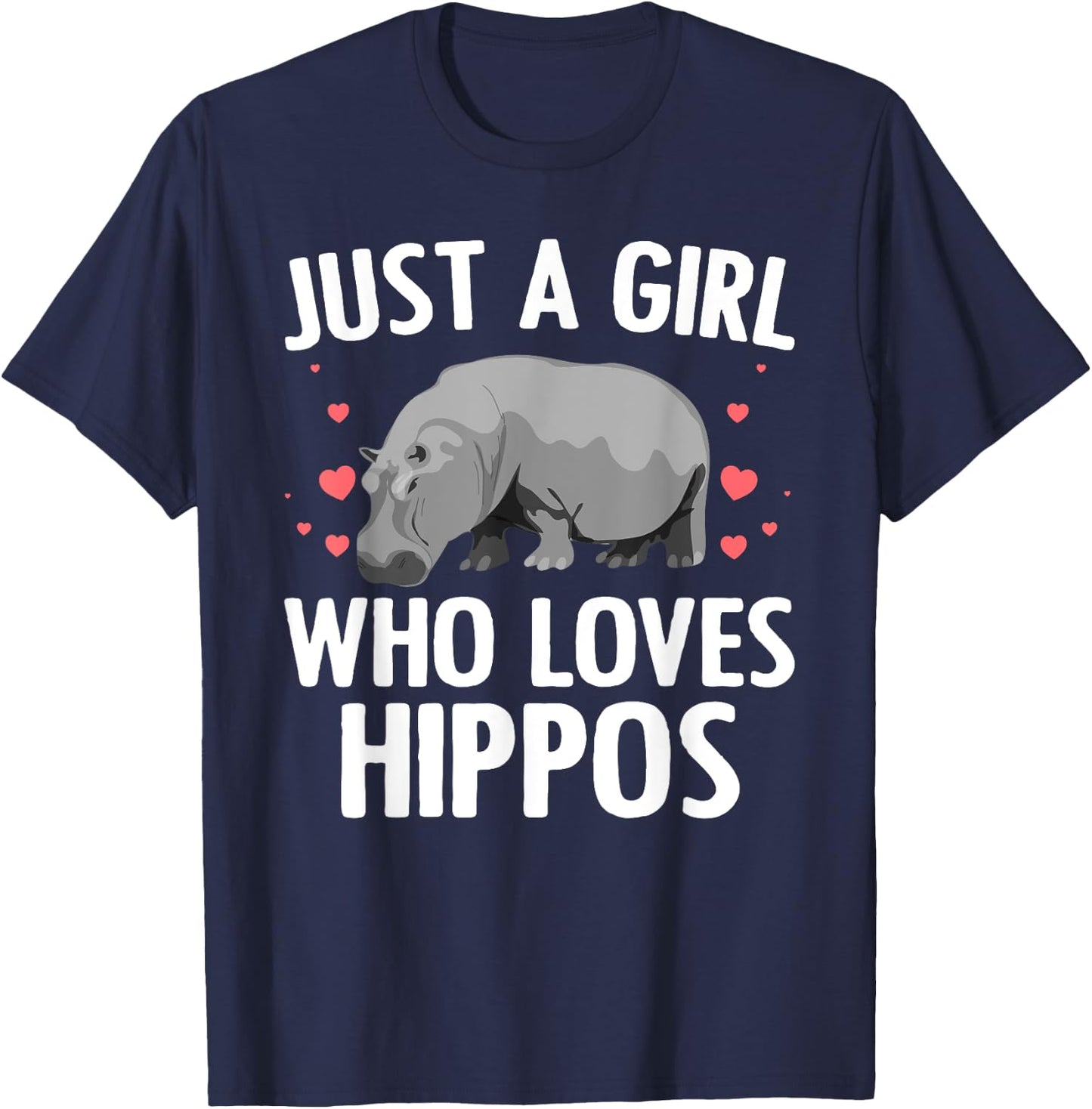 Hippo Gift Hippopotamus Lover Accessories & Stuff Funny Hippopotamus Design For Girls Women Teens Hippo Lovers T-Shirt - T-Shirt | Navy