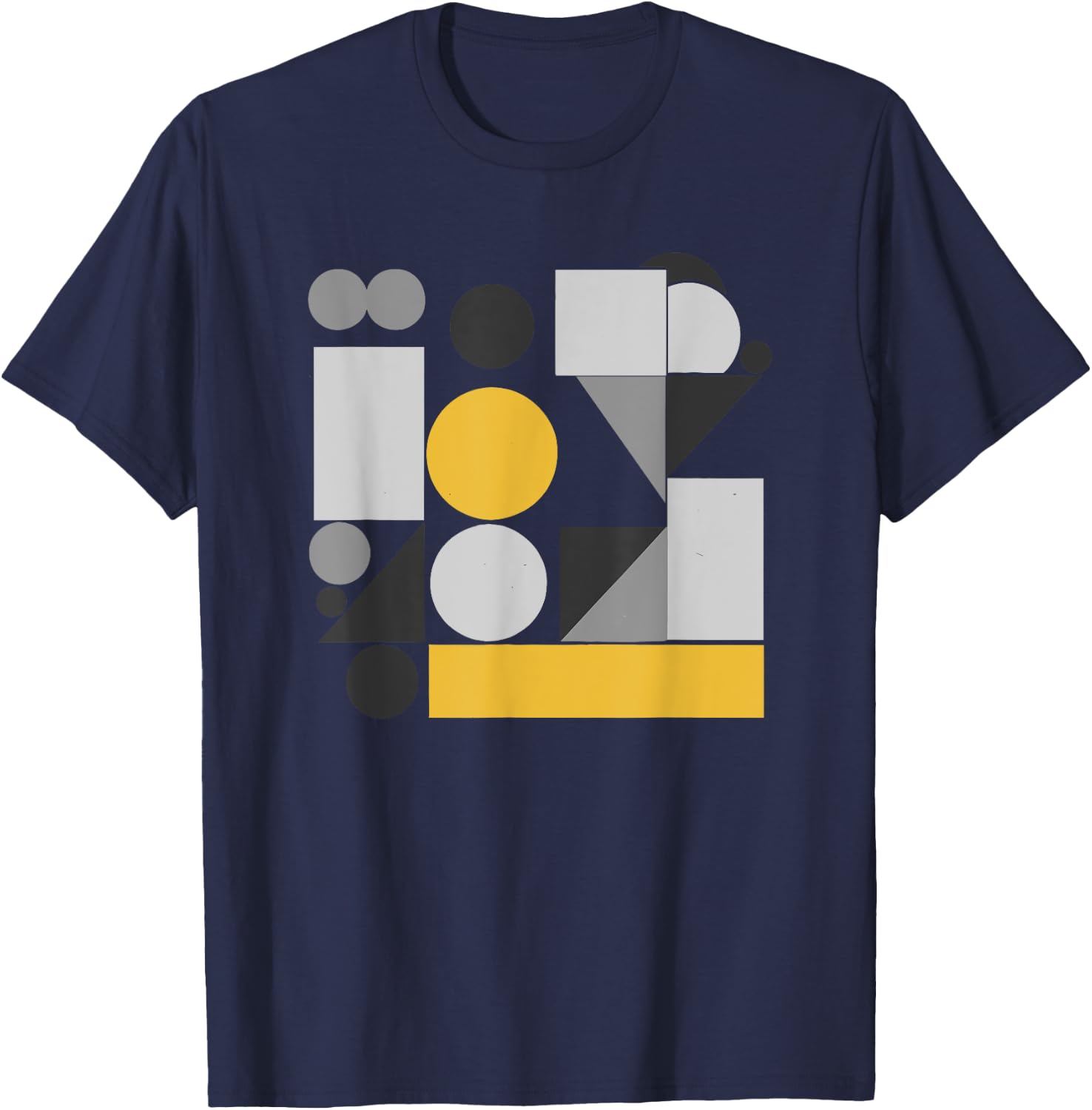 Abstract Art Geometric Pattern Mosaic T-Shirt - T-Shirt | Navy