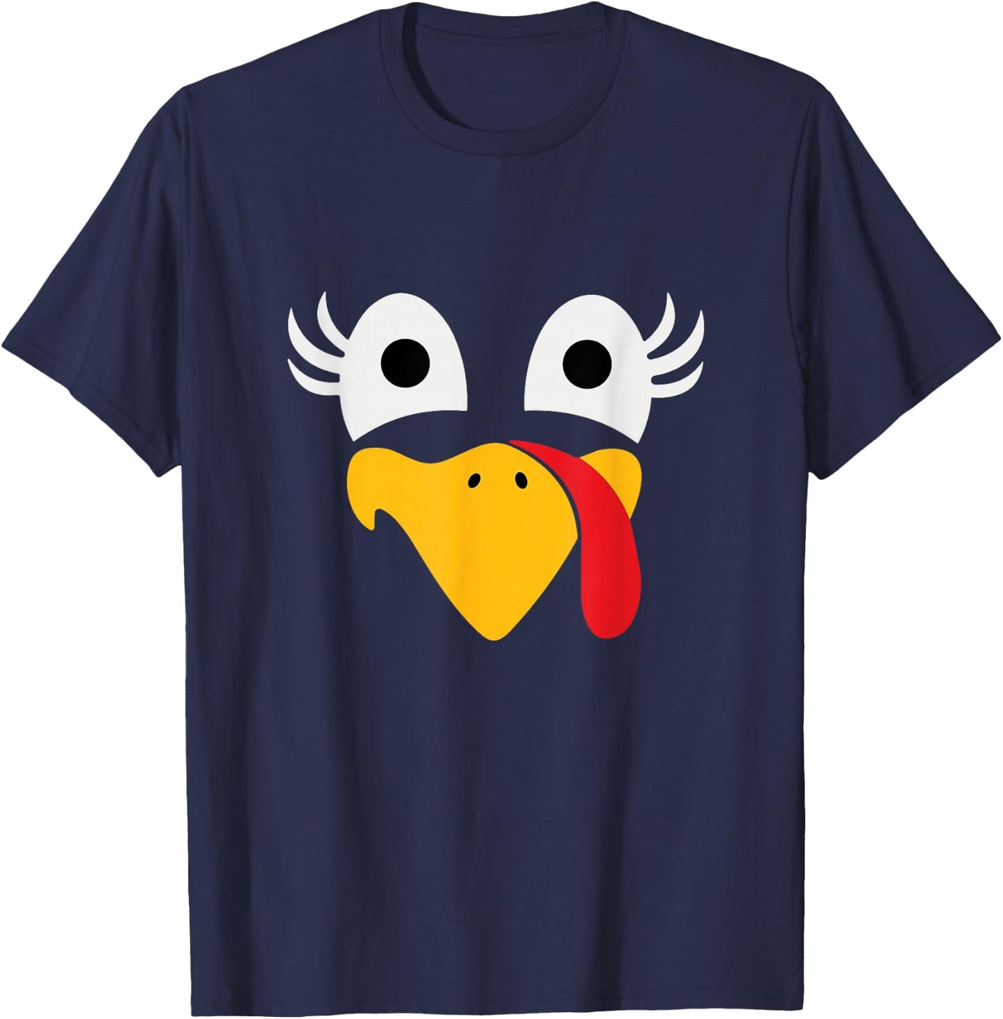 Turkey Face Thanksgiving Matching Family Costume Kids T-Shirt - T-Shirt | Navy