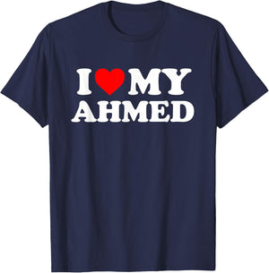 I Love My Ahmed T-Shirt - T-Shirt | Navy