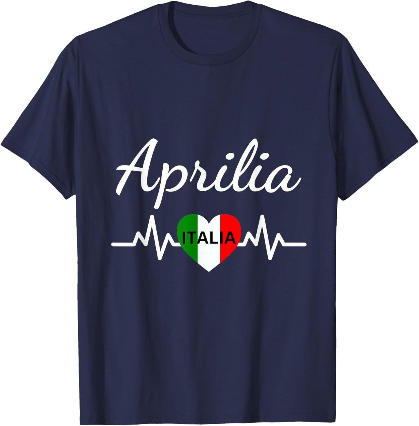 Italian Flag Aprilia - Matching Italian Souvenir , Black, S T-Shirt - T-Shirt | Navy