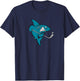 Cartoon Shark Ice Hockey Player T-Shirt - T-Shirt | Navy