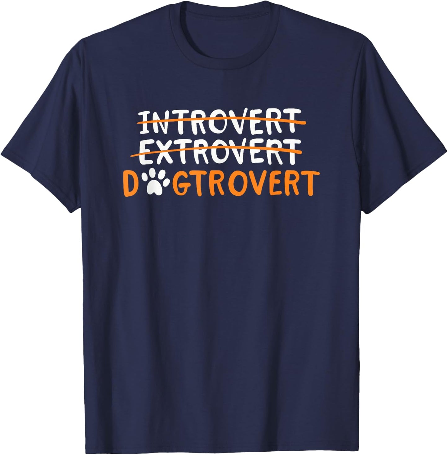 Introvert Extrovert Dogtrovert T-Shirt - T-Shirt | Navy