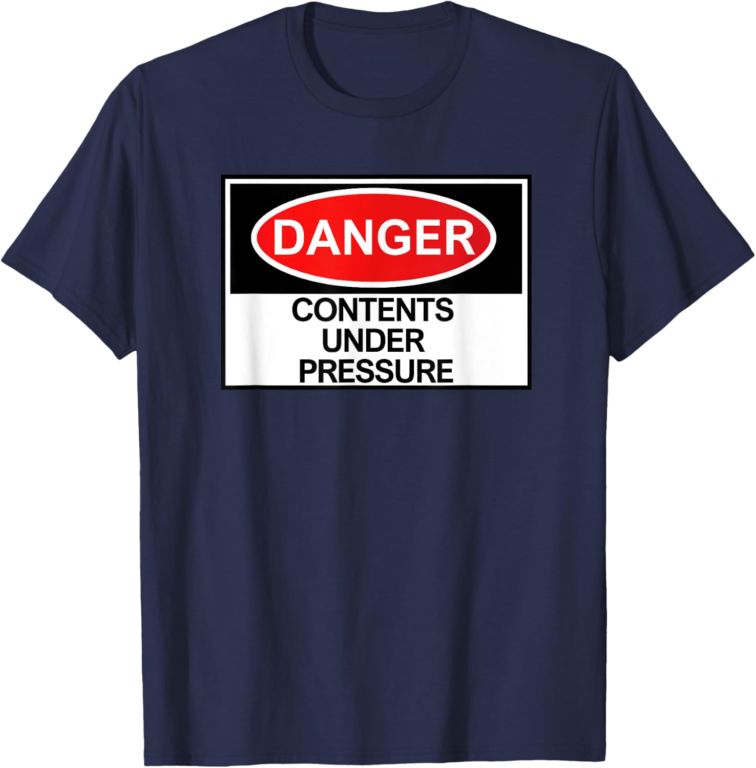 Smooth N Chunky Danger Contents Under Pressure , Small, Black T-Shirt - T-Shirt | Navy
