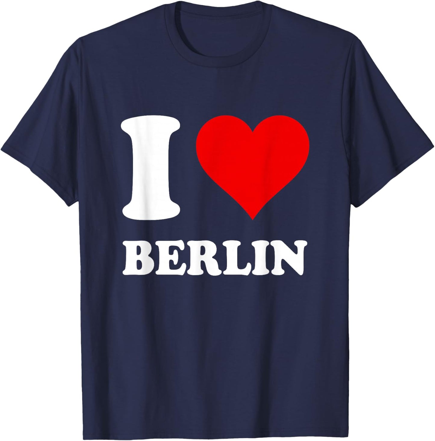 with German Text "Rotes Herz Ich Liebe Berlin, black T-Shirt - T-Shirt | Navy