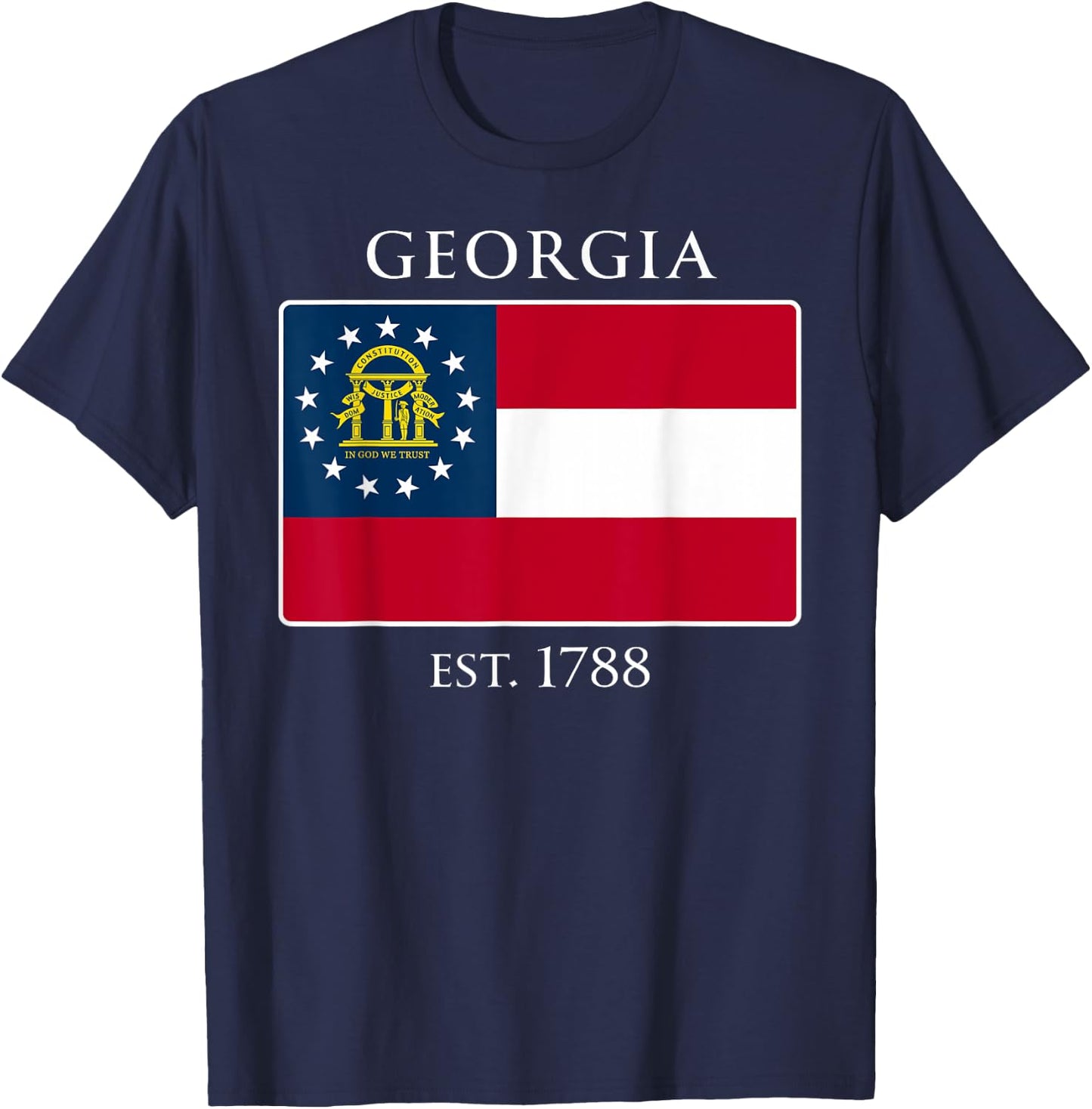 Georgia Flag 4th US State 1788 Georgian T-Shirt - T-Shirt | Navy
