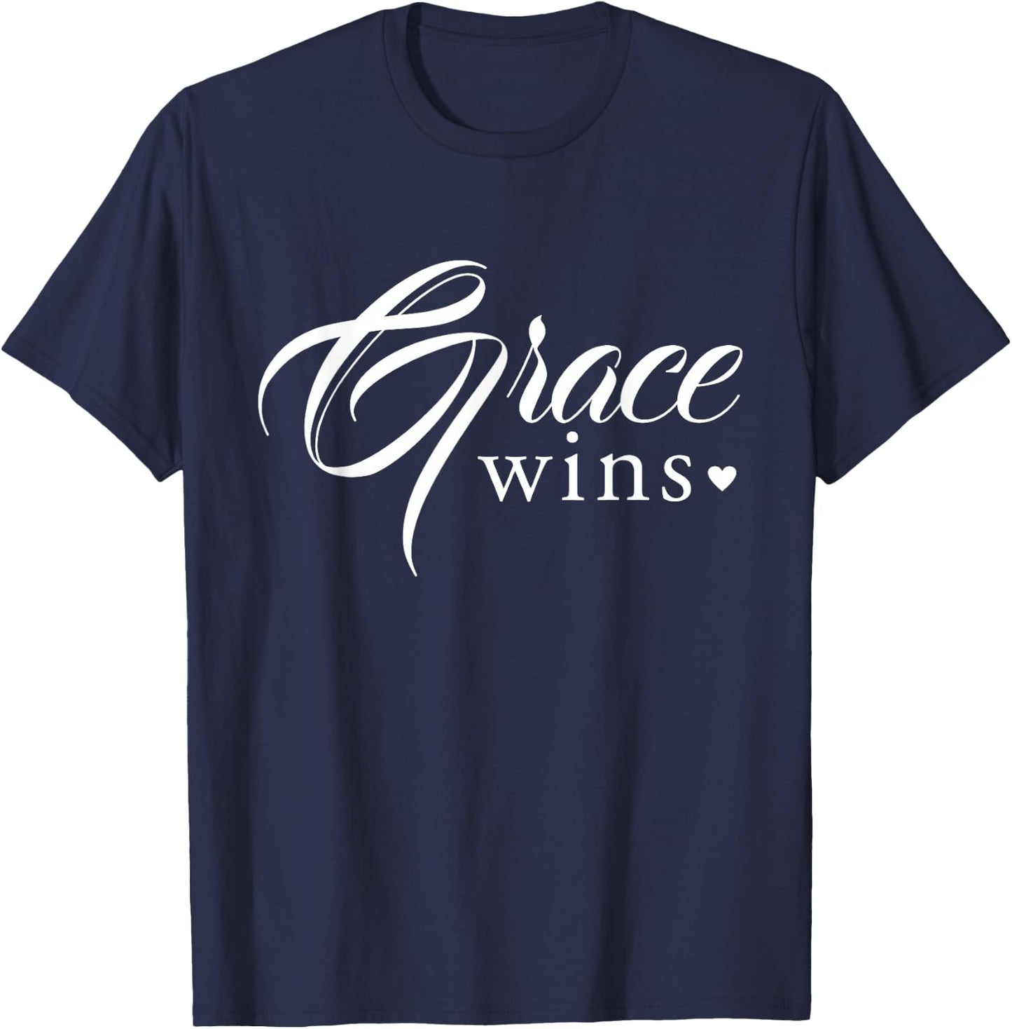 Grace Wins Christianity T-Shirt - T-Shirt | Navy
