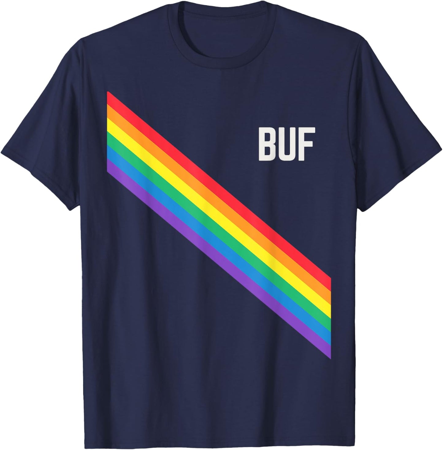 Buffalo Pride Week Rainbow Gay Pride Colors LGBTQ Ally T-Shirt - T-Shirt | Navy