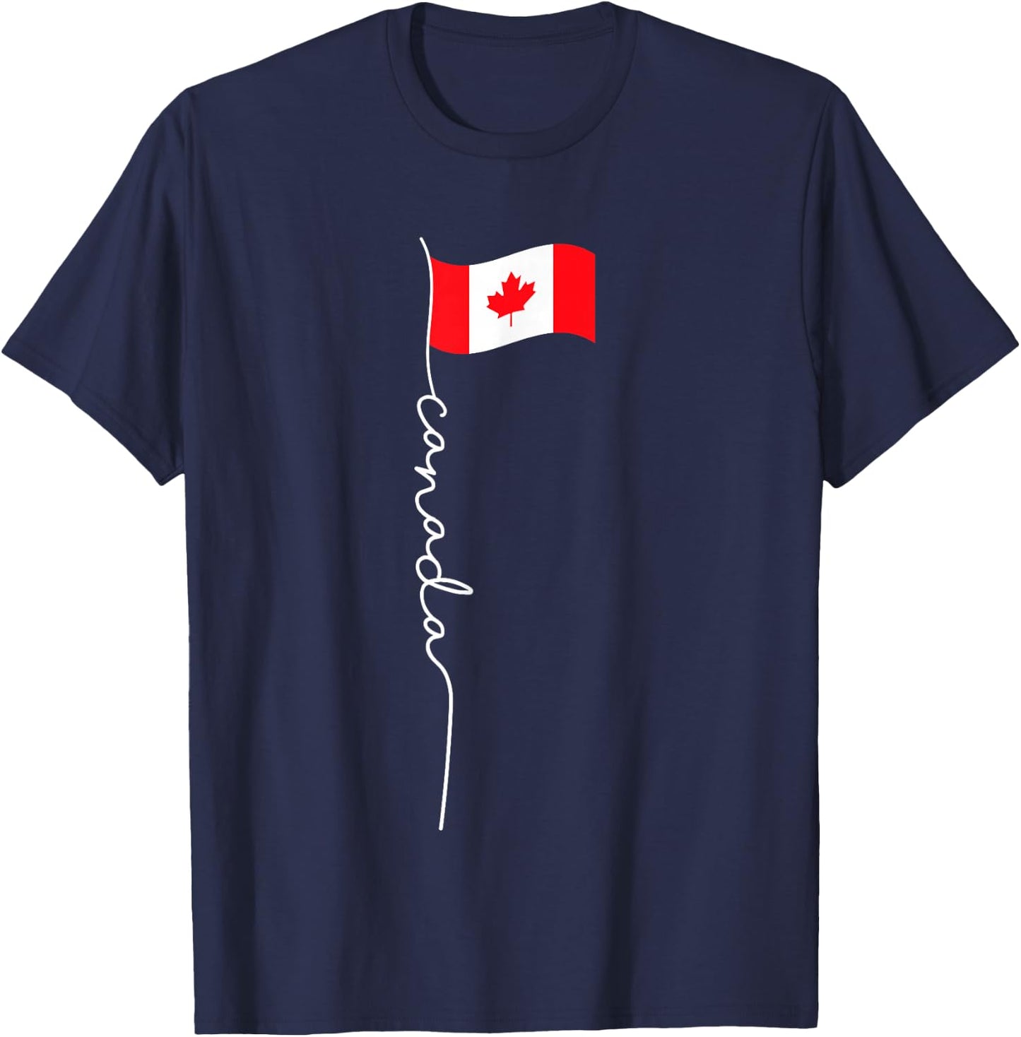 Canada Signature Flag Pole - Patriotic Canadian Flag T-Shirt - T-Shirt | Navy