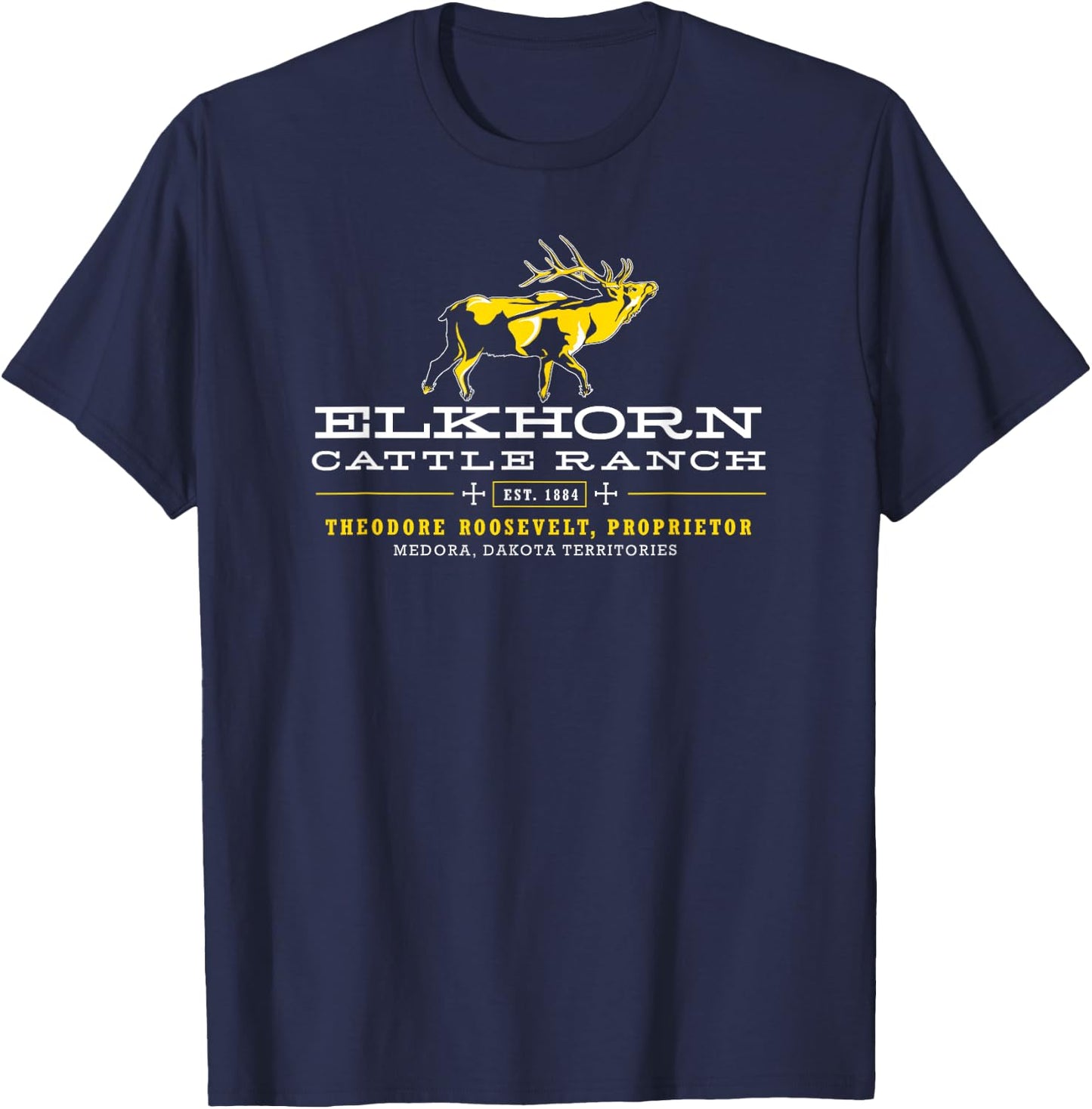 Theodore Roosevelt Elkhorn Ranch History Buff Shirt T-Shirt - T-Shirt | Navy