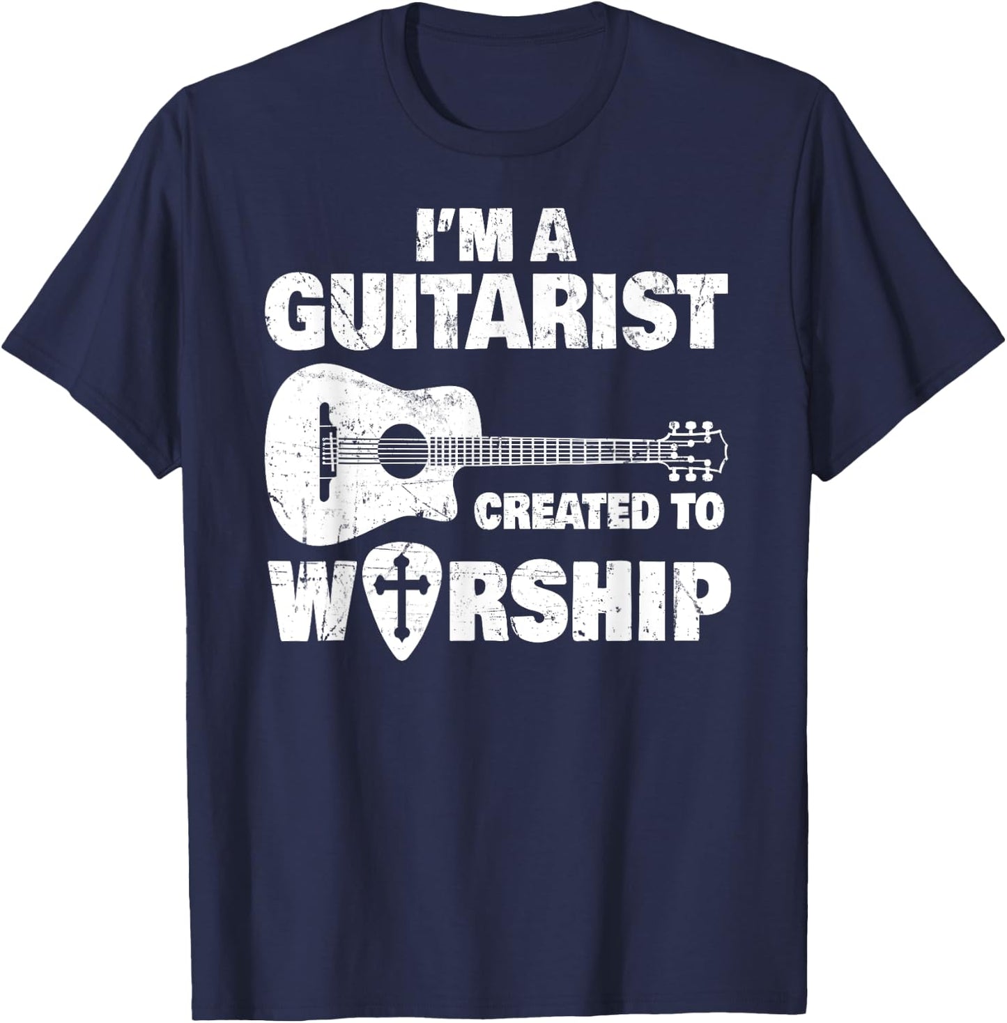 Christian Music Church Guitar Jesus Rock Band Gift T-Shirt - T-Shirt | Navy