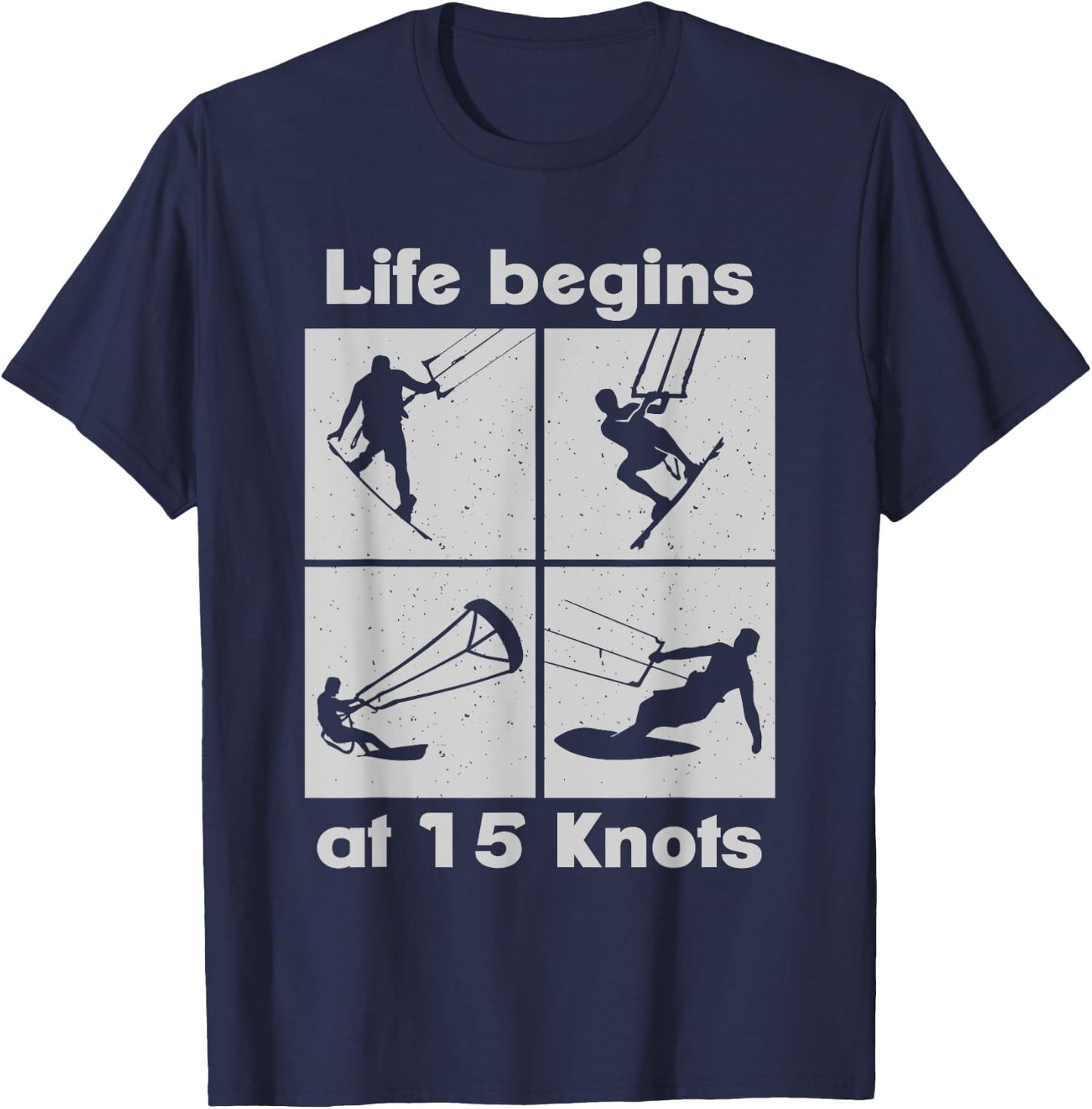 Life Begins at 15 Knots Lifestyle Vintage Design , black T-Shirt - T-Shirt | Navy