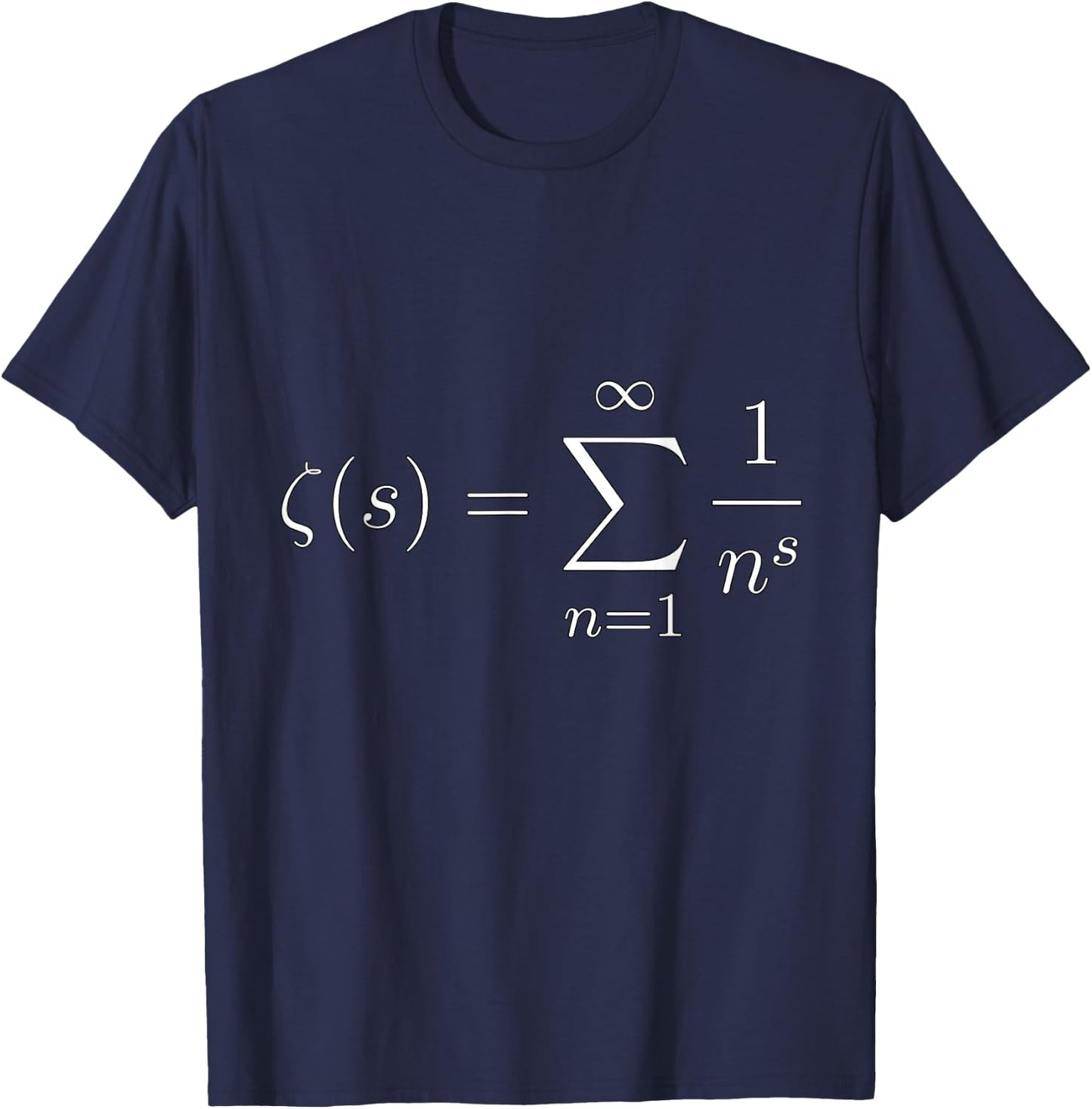 Mathematics: Equation of the Riemann hypothesis (zeta function) , Black, S T-Shirt - T-Shirt | Navy